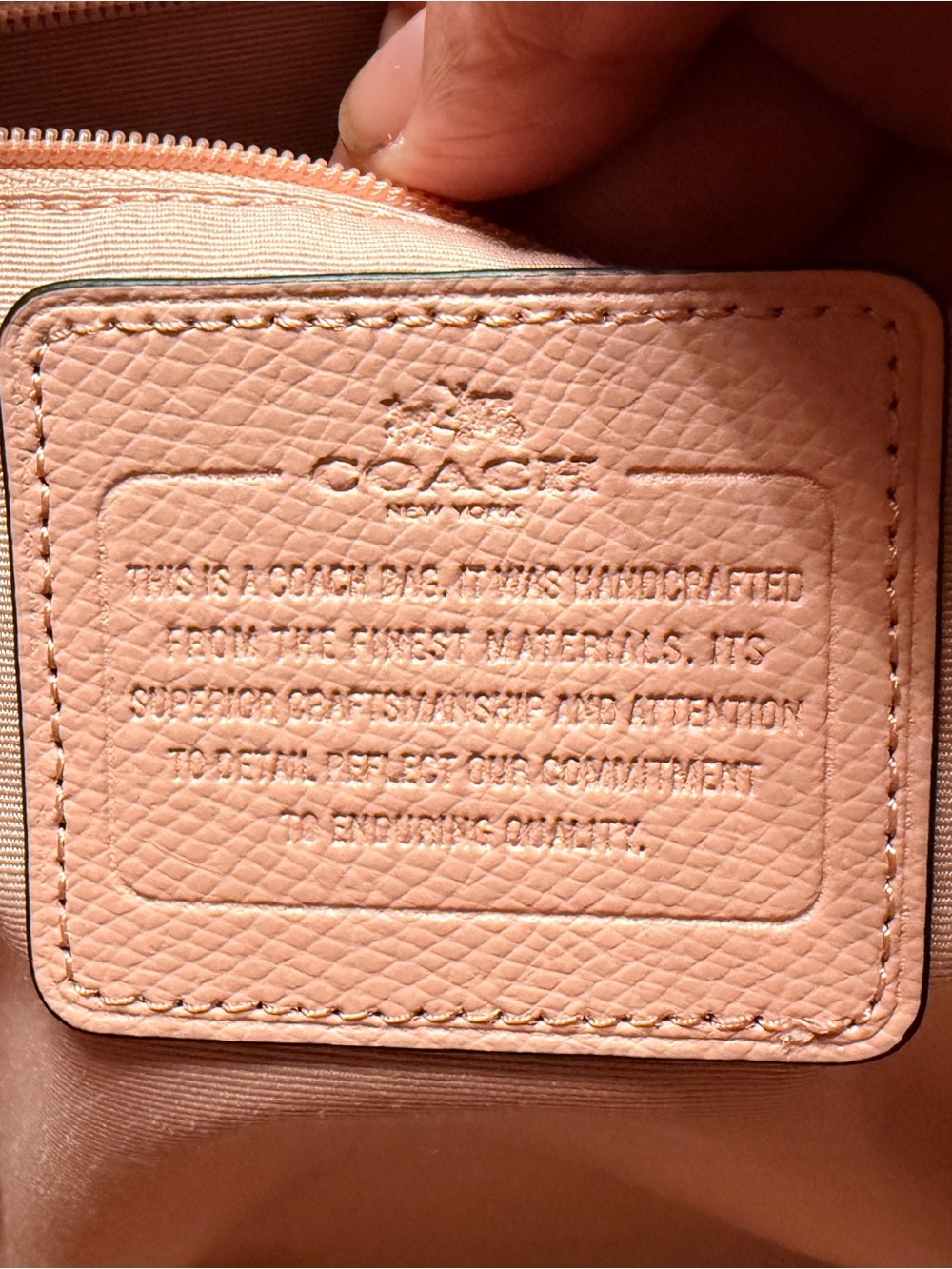 Coach Blush Pink Crossgrain Leather Zip Top Tote Large Shoulder Bag - Picture 7 of 12